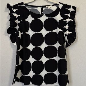 Black Ruffle Sleeve Top